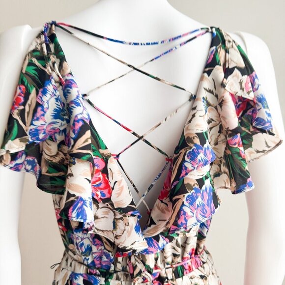 Wayf Floral Wrap Maxi Dress Sleeveless M - Picture 11 of 12